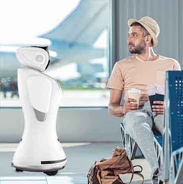 airport robot, robot for public service, AI service robot
