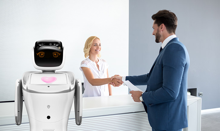 reception robot, tour guiding robot, mobile guiding robot