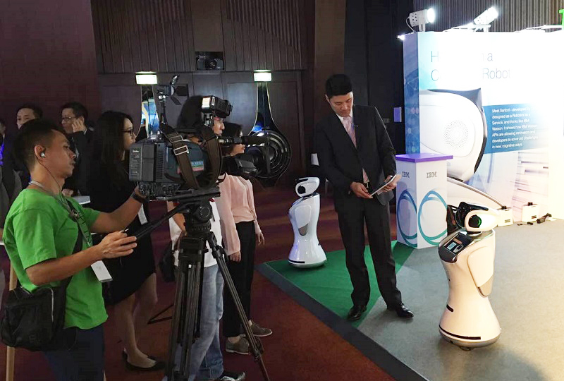 sanbot interview, intelligent robotics service, humanoid service robot