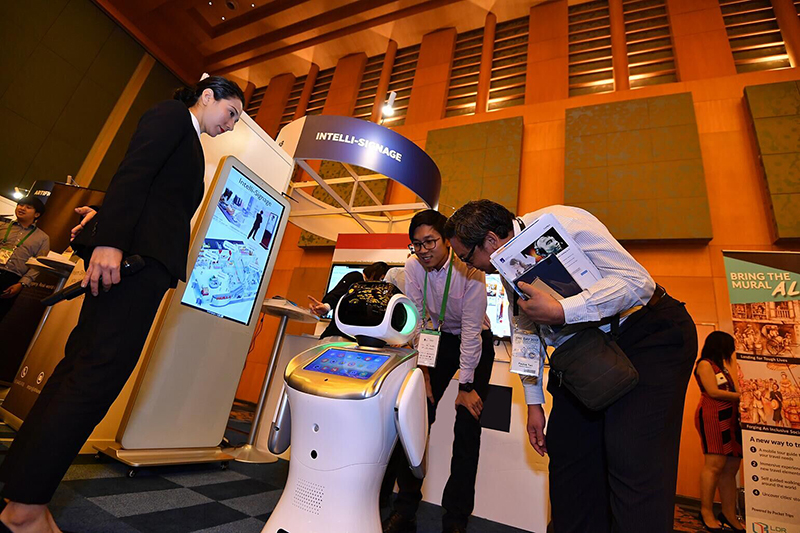 commercial robot service, intelligent robotics for business, business promotion robot