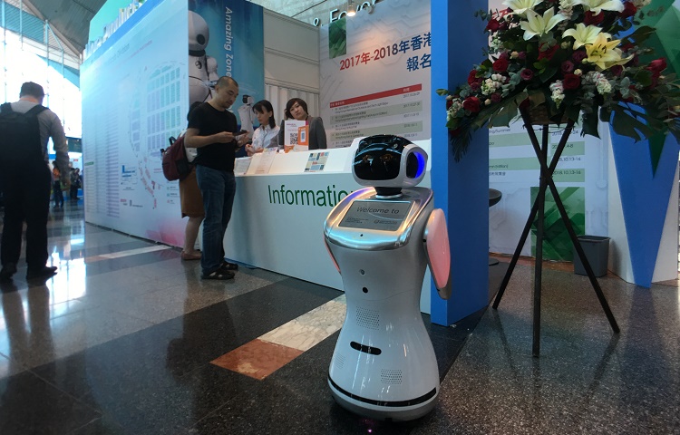 customer service robot, reception robot, intelligent robot receptionist